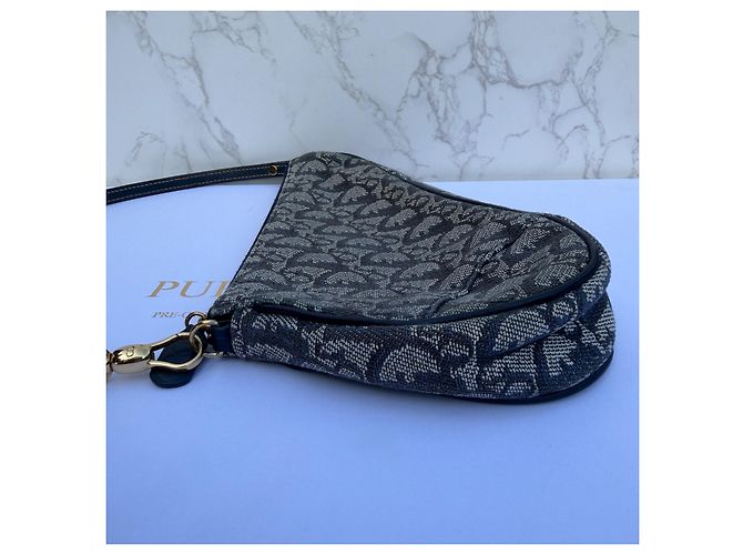 Christian Dior Trotter Diorissimo Saddle Pochette Azul Monograma - vista 9