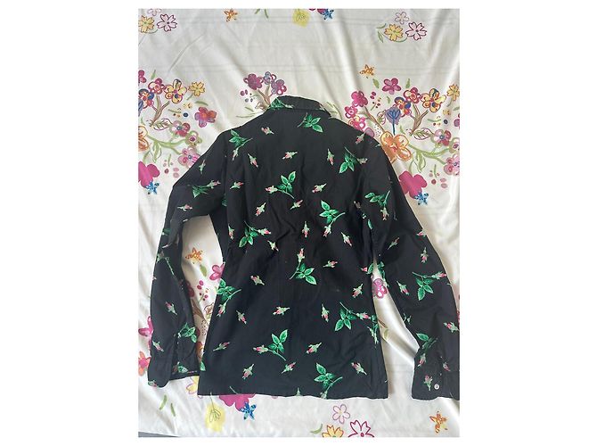 Camisa preta com estampado floral Cacharel - vista 4