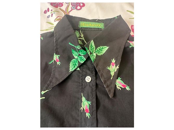Camisa preta com estampado floral Cacharel - vista 6