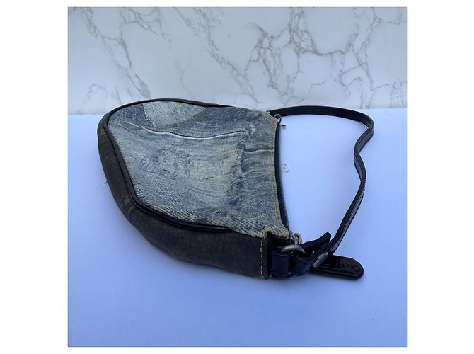 Christian Dior Saddle Bag Denim Patchwork Blau - Ansicht 10
