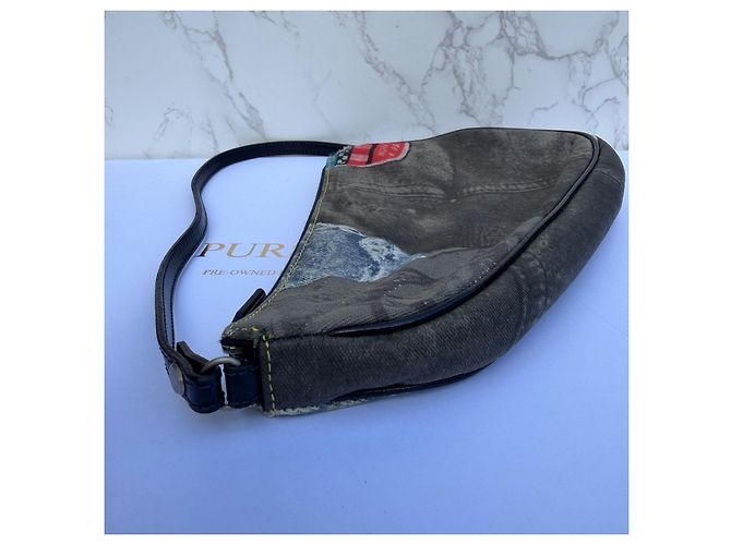 Christian Dior Saddle Bag Denim Patchwork Blau - Ansicht 13