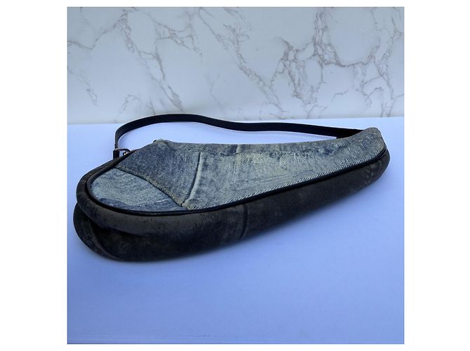 Christian Dior Saddle Bag Denim Patchwork Blau - Ansicht 9