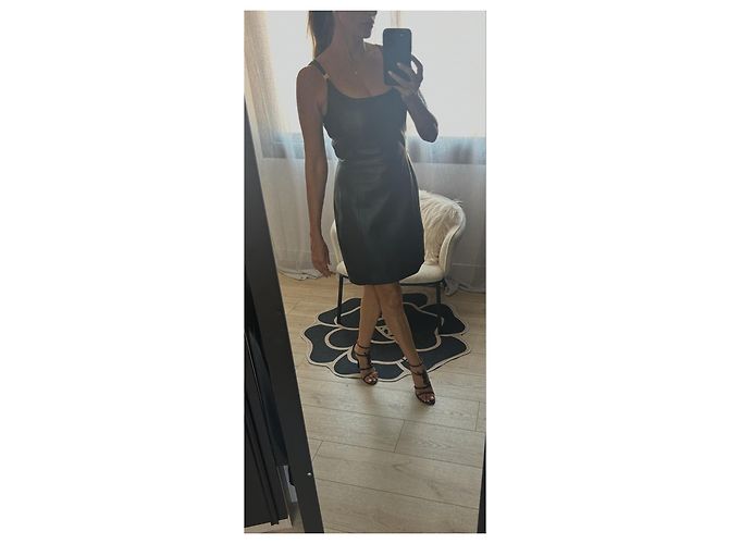 Medusa Versace Lederkleid Schwarz - Ansicht 12