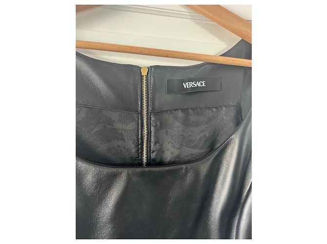 Medusa Versace Lederkleid Schwarz - Ansicht 3