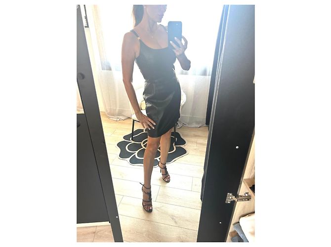 Medusa Versace Lederkleid Schwarz - Ansicht 8