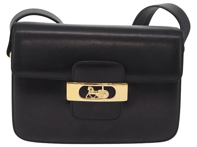 16 Céline CELINE Borsa a tracolla Horse Carriage Horsebit Pelle Nero Oro Auth 206758V D'oro - vista 13