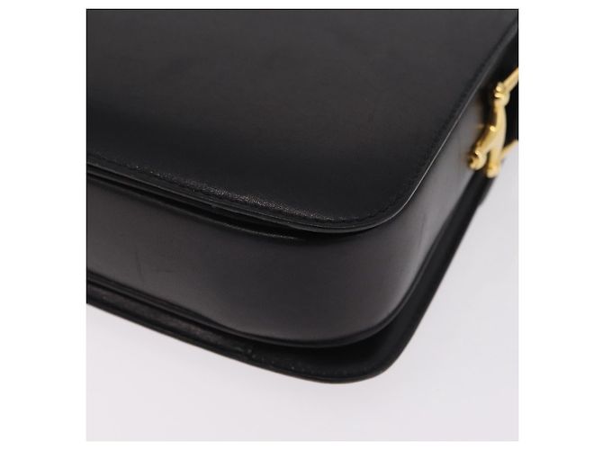 16 Céline CELINE Borsa a tracolla Horse Carriage Horsebit Pelle Nero Oro Auth 206758V D'oro - vista 17