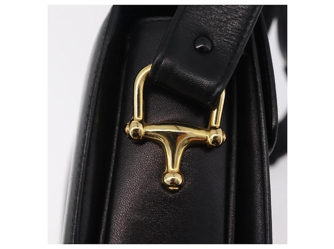 16 Céline CELINE Borsa a tracolla Horse Carriage Horsebit Pelle Nero Oro Auth 206758V D'oro - vista 19