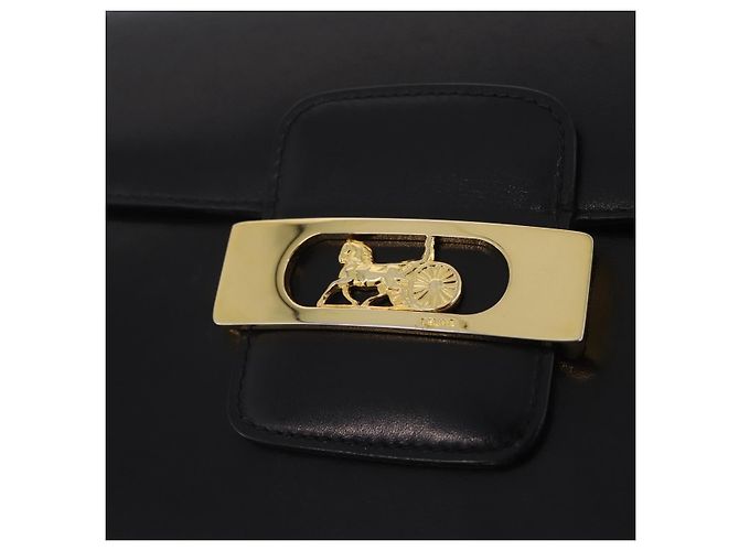 16 Céline CELINE Borsa a tracolla Horse Carriage Horsebit Pelle Nero Oro Auth 206758V D'oro - vista 20