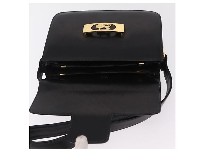 16 Céline CELINE Borsa a tracolla Horse Carriage Horsebit Pelle Nero Oro Auth 206758V D'oro - vista 21