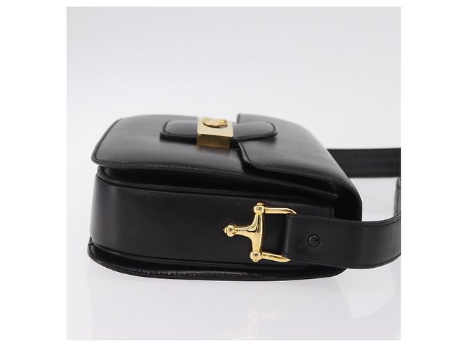 16 Céline CELINE Borsa a tracolla Horse Carriage Horsebit Pelle Nero Oro Auth 206758V D'oro - vista 3