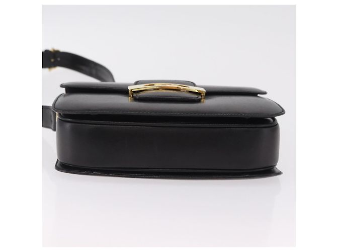16 Céline CELINE Borsa a tracolla Horse Carriage Horsebit Pelle Nero Oro Auth 206758V D'oro - vista 5