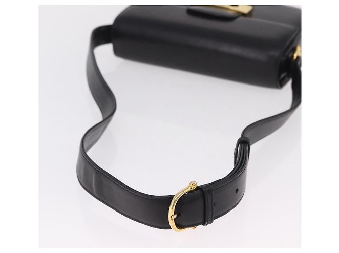 16 Céline CELINE Borsa a tracolla Horse Carriage Horsebit Pelle Nero Oro Auth 206758V D'oro - vista 7