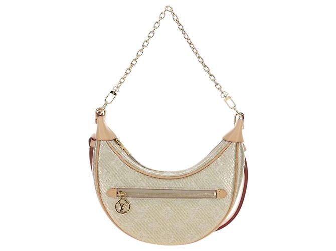 LOUIS VUITTON Monogram Laminated Jacquard Loop Bag Gold M22928 LV Auth 206919SM Dourado - vista 13