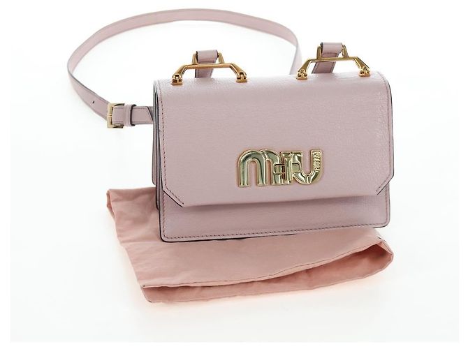 Borsa a tracolla Miu Miu Pelle Rosa Oro 5BH087 Auth 207201M D'oro - vista 12