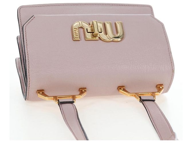 Borsa a tracolla Miu Miu Pelle Rosa Oro 5BH087 Auth 207201M D'oro - vista 6
