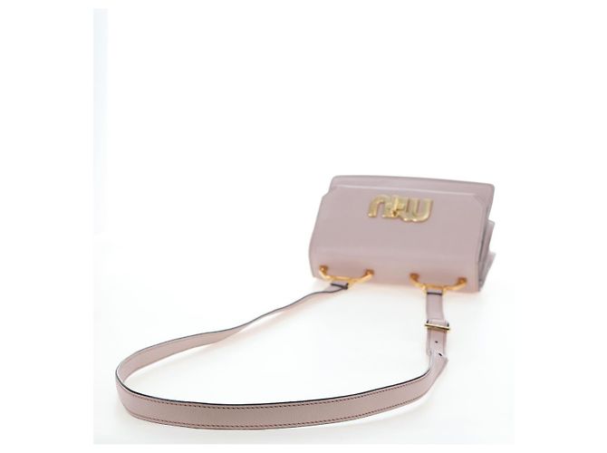 Borsa a tracolla Miu Miu Pelle Rosa Oro 5BH087 Auth 207201M D'oro - vista 8
