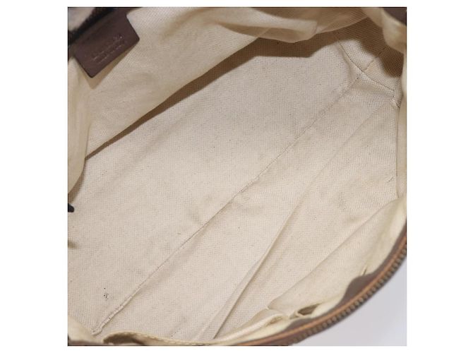 Borsa a mano GUCCI GG Canvas Bamboo Beige Gold Tone 353114 Auth LN077A - vista 11