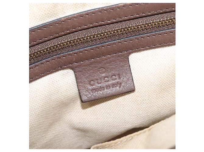 Borsa a mano GUCCI GG Canvas Bamboo Beige Gold Tone 353114 Auth LN077A - vista 23