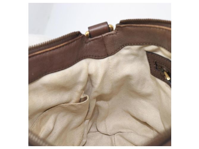 Borsa a mano GUCCI GG Canvas Bamboo Beige Gold Tone 353114 Auth LN077A - vista 25