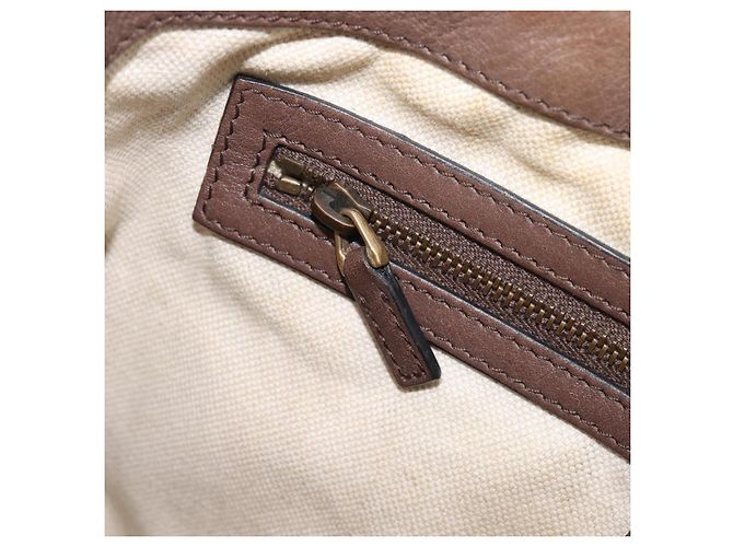Borsa a mano GUCCI GG Canvas Bamboo Beige Gold Tone 353114 Auth LN077A - vista 26
