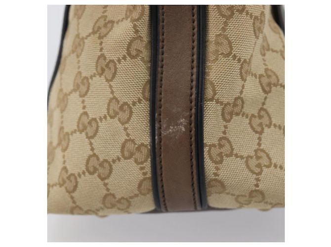 Borsa a mano GUCCI GG Canvas Bamboo Beige Gold Tone 353114 Auth LN077A - vista 4
