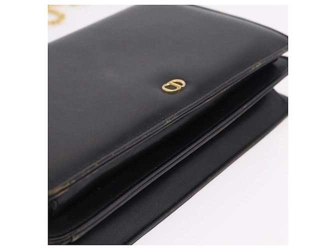 Borsa a Tracolla con Catena Christian Dior Pelle Nero Oro Auth bs37500 D'oro - vista 10