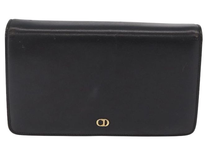 Borsa a Tracolla con Catena Christian Dior Pelle Nero Oro Auth bs37500 D'oro - vista 13