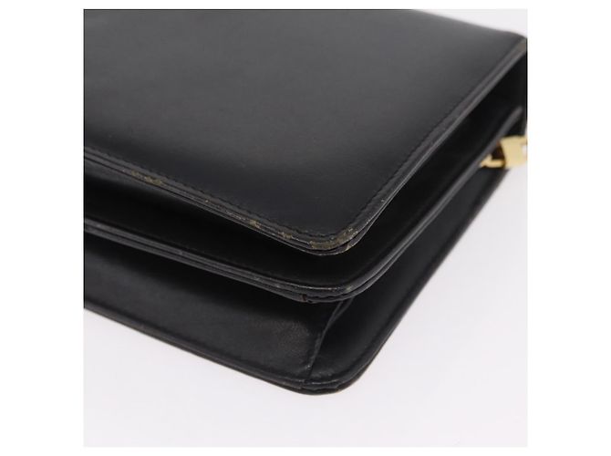 Borsa a Tracolla con Catena Christian Dior Pelle Nero Oro Auth bs37500 D'oro - vista 15