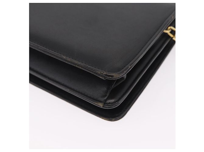 Borsa a Tracolla con Catena Christian Dior Pelle Nero Oro Auth bs37500 D'oro - vista 17