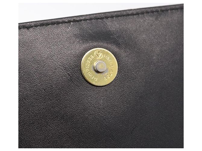 Borsa a Tracolla con Catena Christian Dior Pelle Nero Oro Auth bs37500 D'oro - vista 19