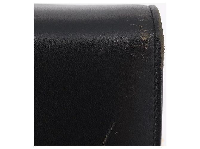 Borsa a Tracolla con Catena Christian Dior Pelle Nero Oro Auth bs37500 D'oro - vista 2