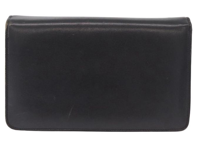 Borsa a Tracolla con Catena Christian Dior Pelle Nero Oro Auth bs37500 D'oro - vista 3