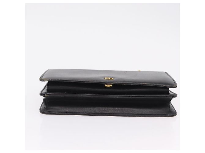 Borsa a Tracolla con Catena Christian Dior Pelle Nero Oro Auth bs37500 D'oro - vista 6