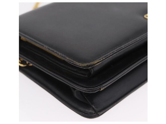 Borsa a Tracolla con Catena Christian Dior Pelle Nero Oro Auth bs37500 D'oro - vista 9