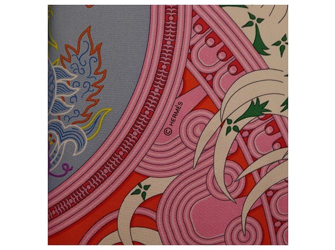 Hermès HERMES Carre 90 Seidentuch Orange Hellblau "Le Gui du Chene" Auth ki6875M - Ansicht 11