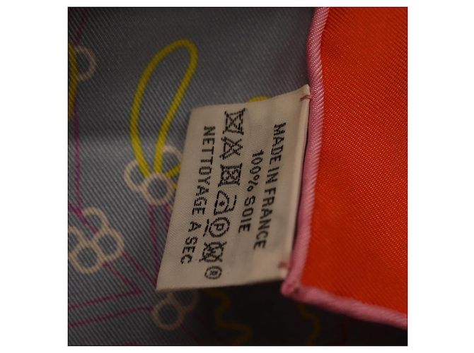 Hermès HERMES Carre 90 Seidentuch Orange Hellblau "Le Gui du Chene" Auth ki6875M - Ansicht 23