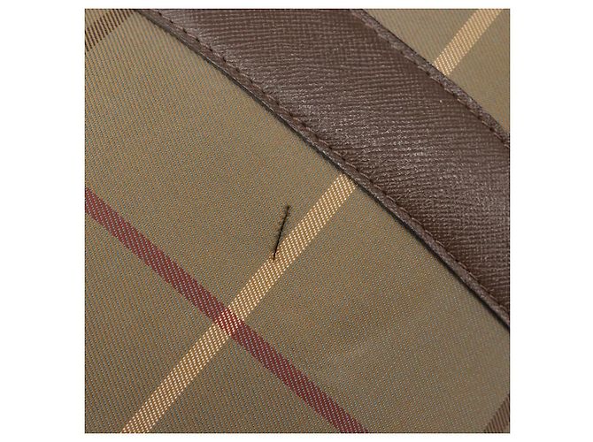Sac Boston Burberrys Nova Check Canvas Beige Gold Auth 206077 Doré - vue 11