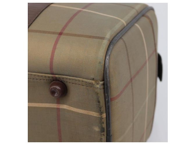 Sac Boston Burberrys Nova Check Canvas Beige Gold Auth 206077 Doré - vue 17
