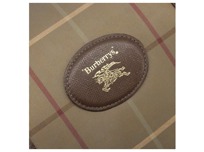 Sac Boston Burberrys Nova Check Canvas Beige Gold Auth 206077 Doré - vue 20