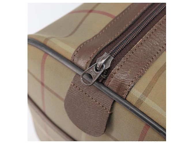 Sac Boston Burberrys Nova Check Canvas Beige Gold Auth 206077 Doré - vue 22
