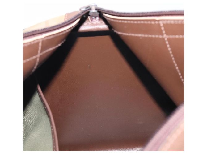 Sac Boston Burberrys Nova Check Canvas Beige Gold Auth 206077 Doré - vue 25