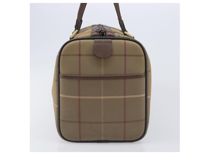 Sac Boston Burberrys Nova Check Canvas Beige Gold Auth 206077 Doré - vue 3