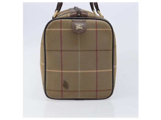 Sac Boston Burberrys Nova Check Canvas Beige Gold Auth 206077 Doré - vue 4