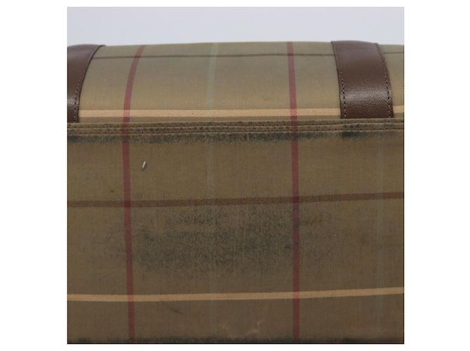 Sac Boston Burberrys Nova Check Canvas Beige Gold Auth 206077 Doré - vue 7