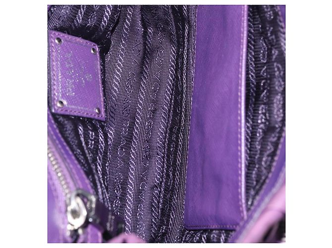 PRADA Schultertasche mit Kette Nylon Purple Silver Auth ka6524 Silber Lila - Ansicht 11