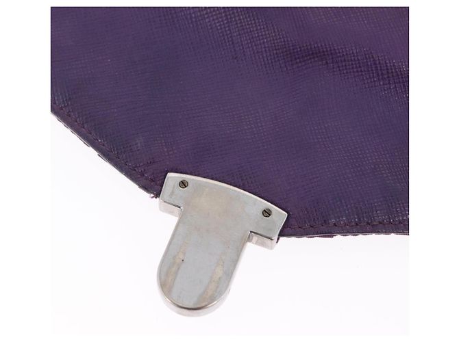 PRADA Schultertasche mit Kette Nylon Purple Silver Auth ka6524 Silber Lila - Ansicht 21