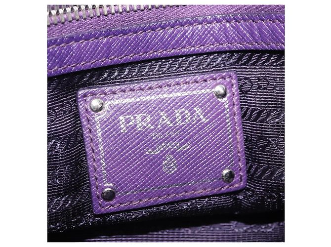 PRADA Schultertasche mit Kette Nylon Purple Silver Auth ka6524 Silber Lila - Ansicht 22
