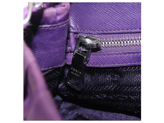 PRADA Schultertasche mit Kette Nylon Purple Silver Auth ka6524 Silber Lila - Ansicht 25