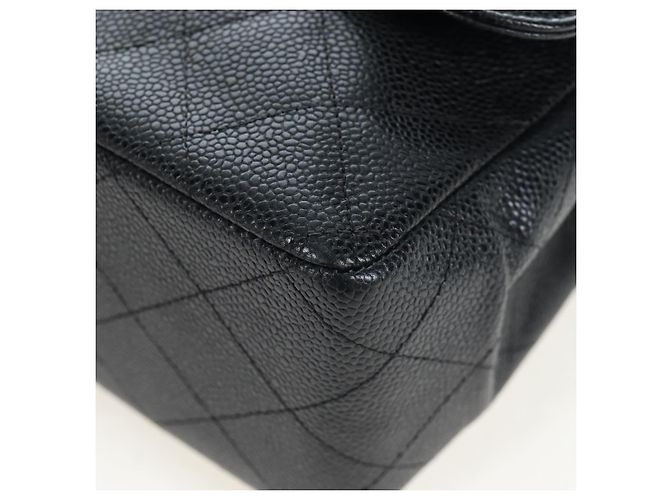 Borsa CHANEL Chain Big Matelasse30 Pelle Caviar Nero Oro CC Auth BA16027SAV D'oro - vista 17